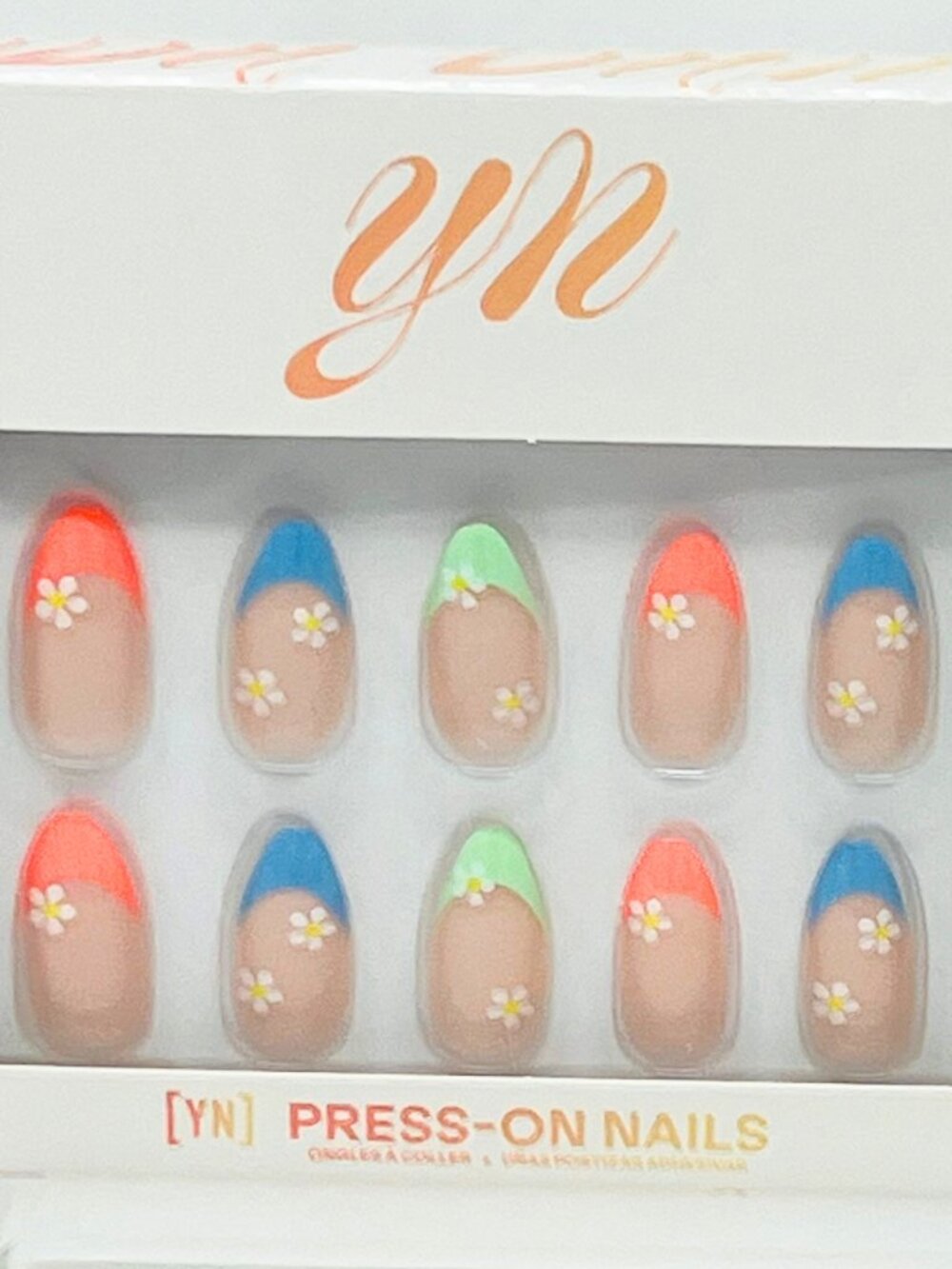 Young Nails Frenchie Flower Press-On Nail Kit | 32 Tips | Complete Set | New